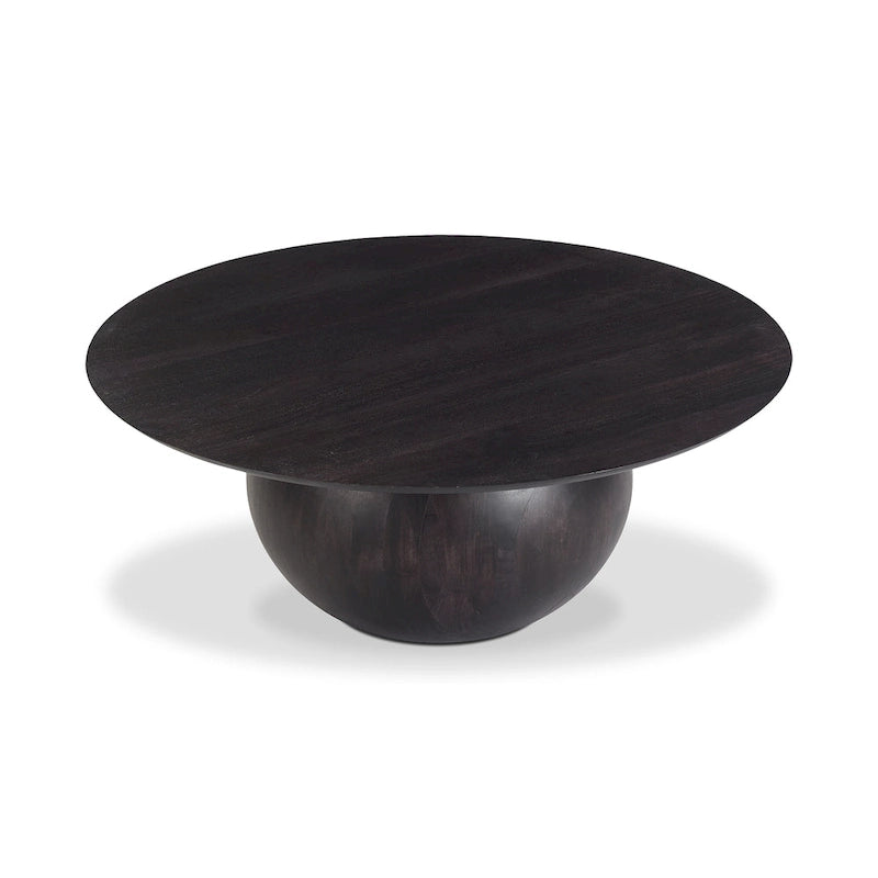 Modern Solid Acacia Wood Round Coffee Table