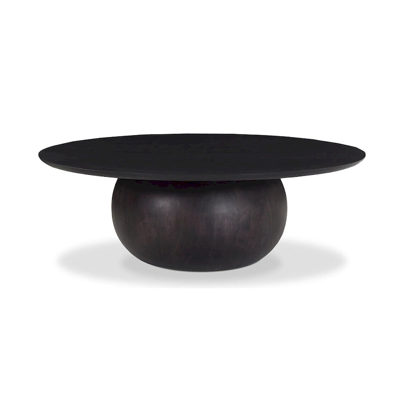 Modern Solid Acacia Wood Round Coffee Table