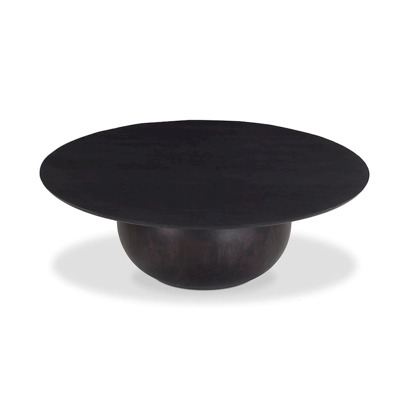 Modern Solid Acacia Wood Round Coffee Table