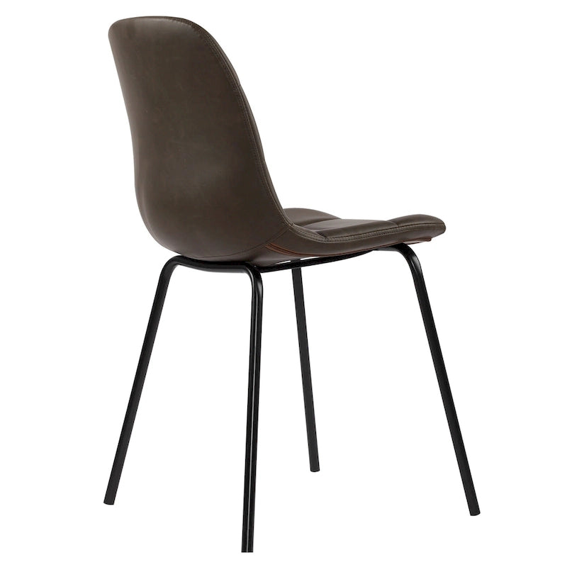 Faux Leather Dining Chairs Upholstered Side Chairs with Metal Legs Set of 2