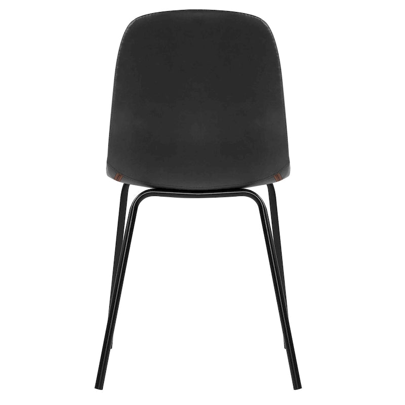 Faux Leather Dining Chairs Upholstered Side Chairs with Metal Legs Set of 2