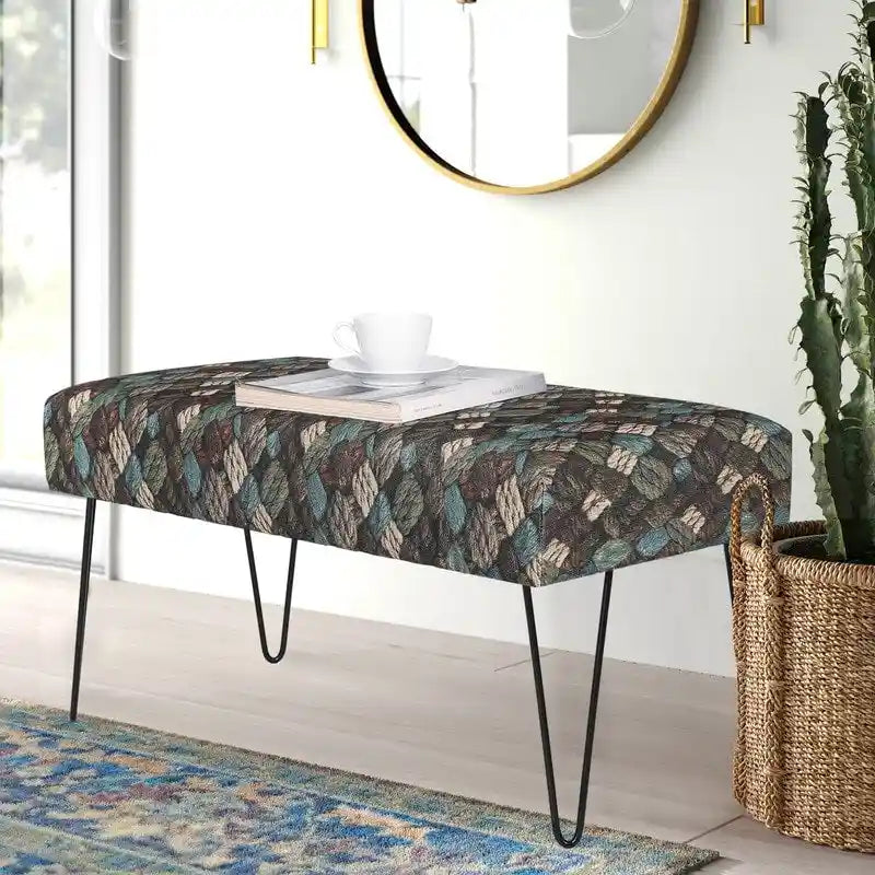 Upholstered Bench Ottoman - Fabric Rectangular Footrest