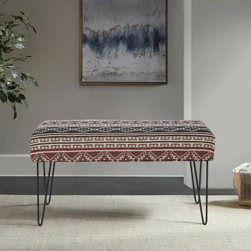 Upholstered Bench Ottoman - Fabric Rectangular Footrest