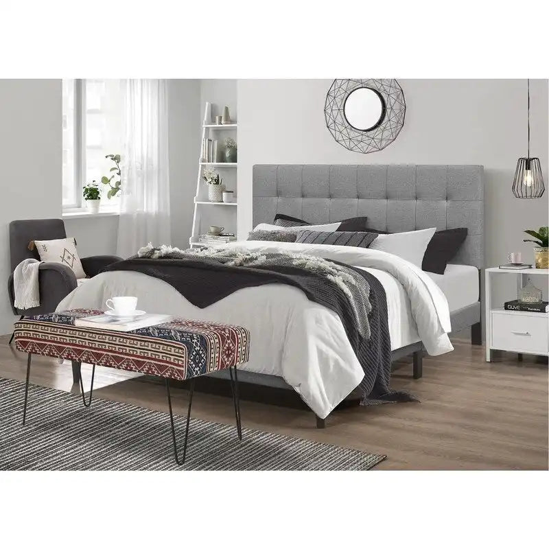 Upholstered Bench Ottoman - Fabric Rectangular Footrest