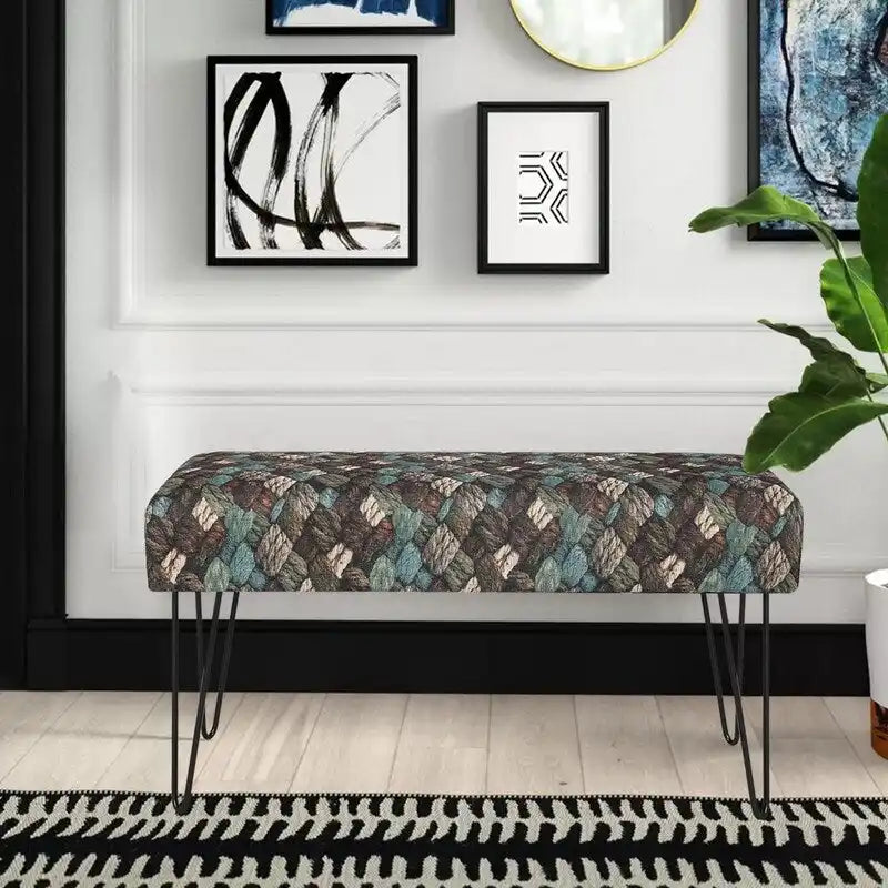 Upholstered Bench Ottoman - Fabric Rectangular Footrest