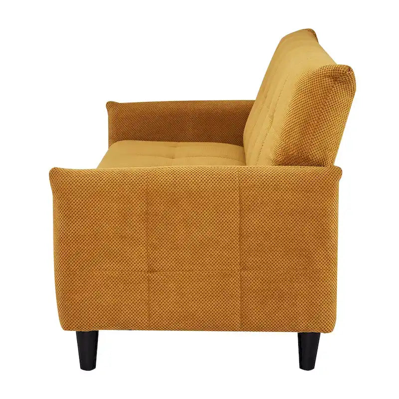 79-inch Mustard Biscuit Tufted Sofa Bed