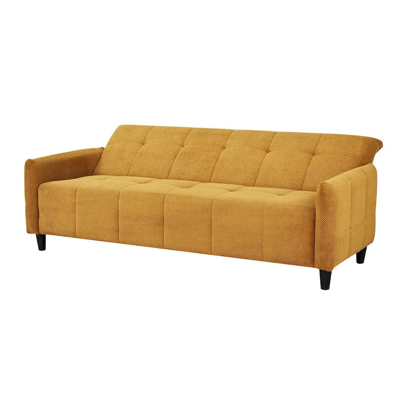 79-inch Mustard Biscuit Tufted Sofa Bed
