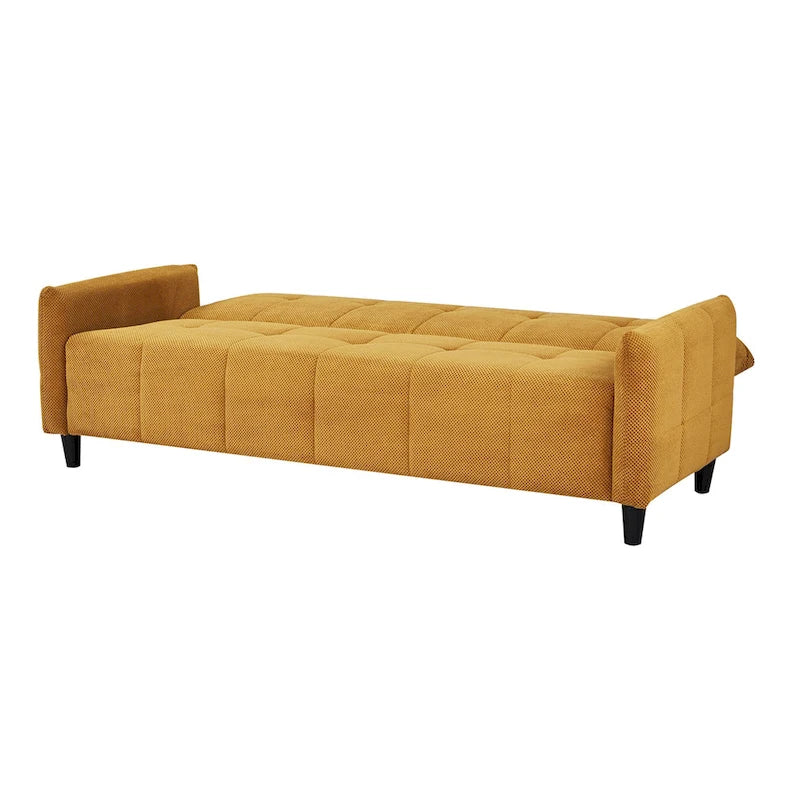 79-inch Mustard Biscuit Tufted Sofa Bed