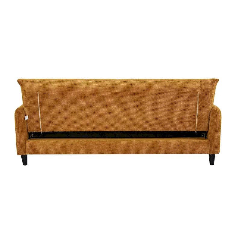 79-inch Mustard Biscuit Tufted Sofa Bed