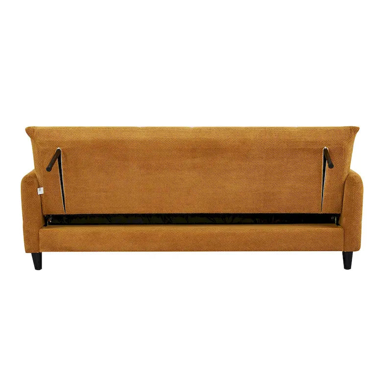79-inch Mustard Biscuit Tufted Sofa Bed