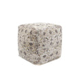 Premium Cotton Square Pouf Ottoman - Taupe
