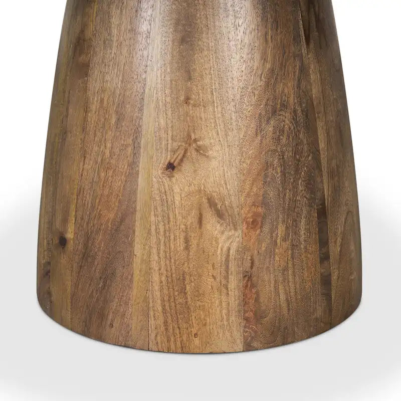 48" Round White Marble Pedestal Dining Table - Medium Brown Base