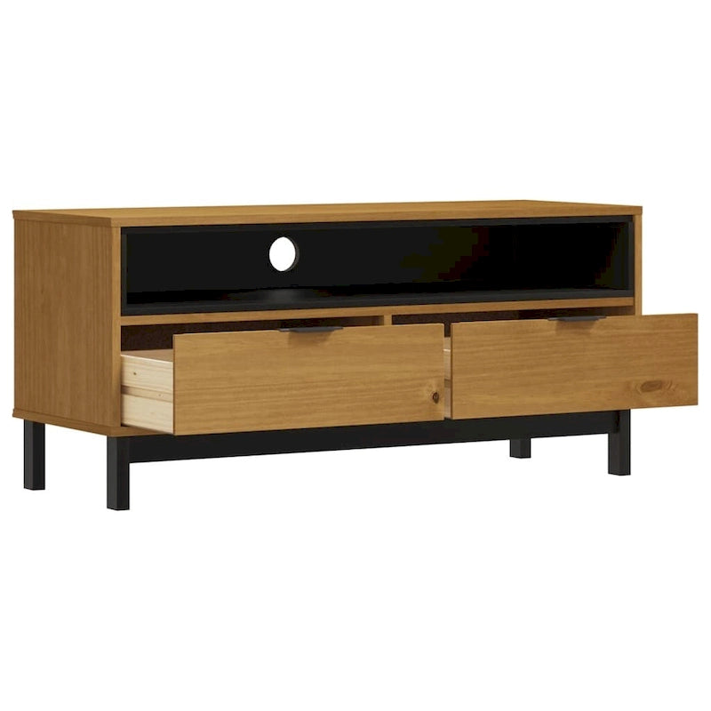 TV Stand 43.3x15.7x19.7 Solid Pine Wood