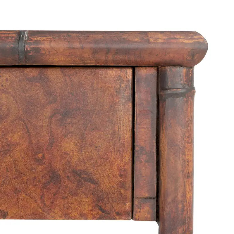 Dark Brown & Gold 2-Drawer 1-Shelf Console Table - 42Wx16Dx29H