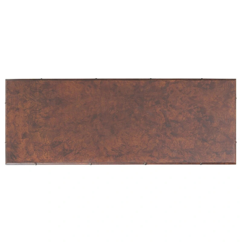 Dark Brown & Gold 2-Drawer 1-Shelf Console Table - 42Wx16Dx29H