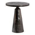 Jett 20 Round Aluminum Black Nickel Pedestal Base Side Table
