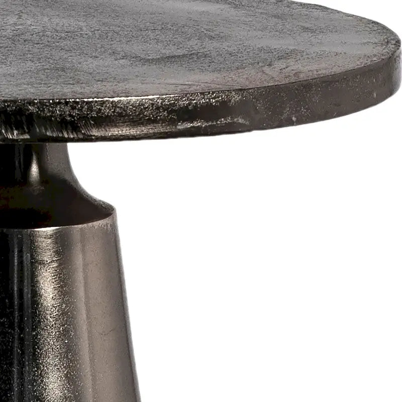 20" Round Aluminum Black Nickel Pedestal Side Table