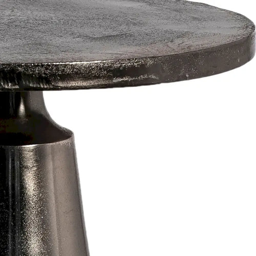 20" Round Aluminum Black Nickel Pedestal Side Table