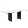 Rectangular Dining Table with Glass or Sintered Stone Top & Steel Base