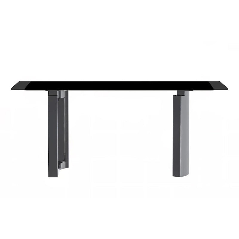 Rectangular Dining Table with Glass or Sintered Stone Top & Steel Base