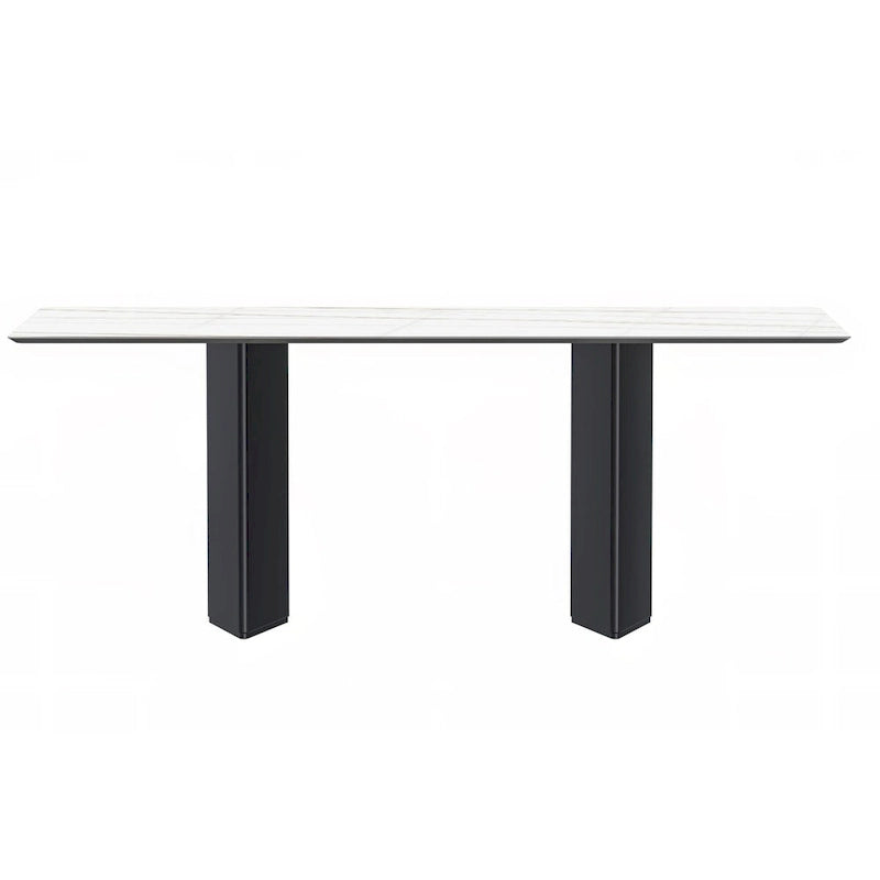 Rectangular Dining Table with Glass or Sintered Stone Top & Steel Base