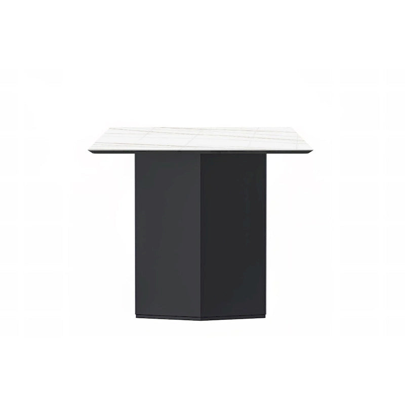 Rectangular Dining Table with Glass or Sintered Stone Top & Steel Base