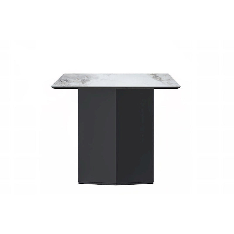 Rectangular Dining Table with Glass or Sintered Stone Top & Steel Base