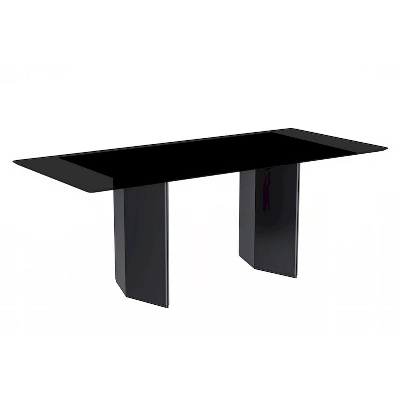 Rectangular Dining Table with Glass or Sintered Stone Top & Steel Base