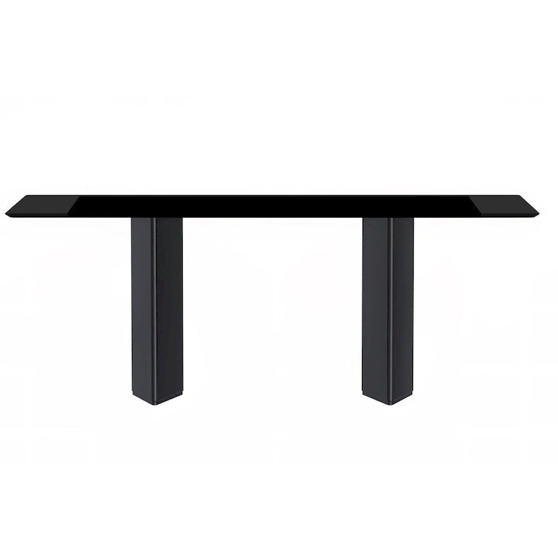 Rectangular Dining Table with Glass or Sintered Stone Top & Steel Base
