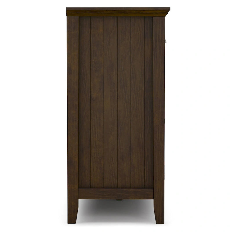 Solid Wood 60-inch Large Sideboard Buffet - Brunette Brown
