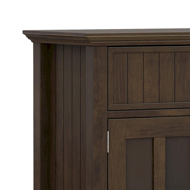 Solid Wood 60-inch Large Sideboard Buffet - Brunette Brown