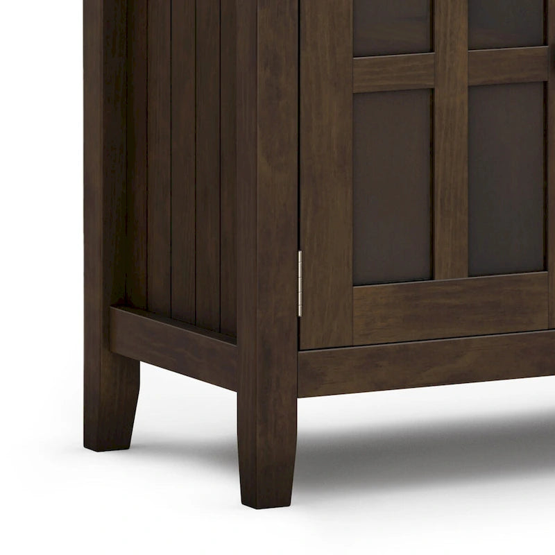 Solid Wood 60-inch Large Sideboard Buffet - Brunette Brown