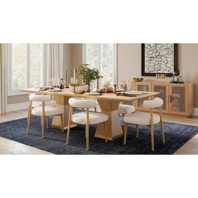 Modern Rectangular Dining Table - Natural or Black