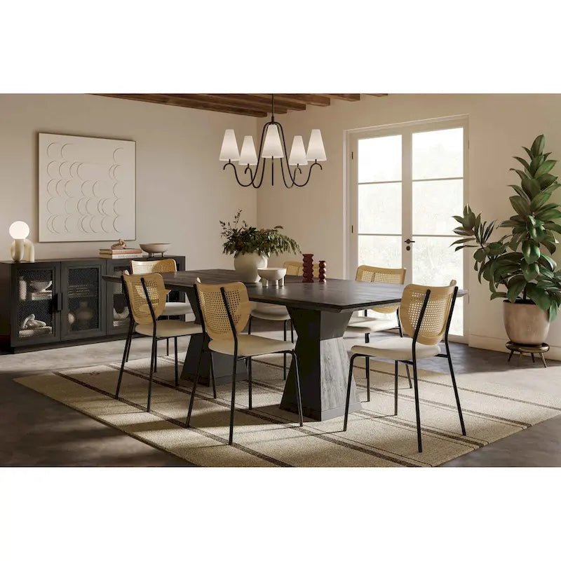 Modern Rectangular Dining Table - Natural or Black