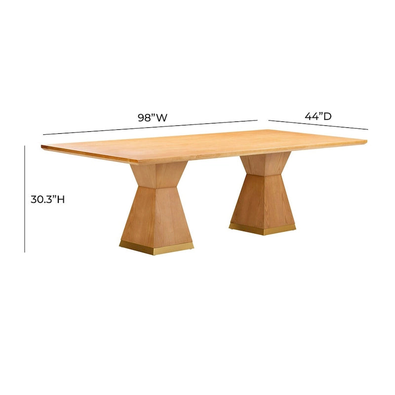 Modern Rectangular Dining Table - Natural or Black