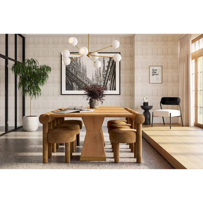 Modern Rectangular Dining Table - Natural or Black
