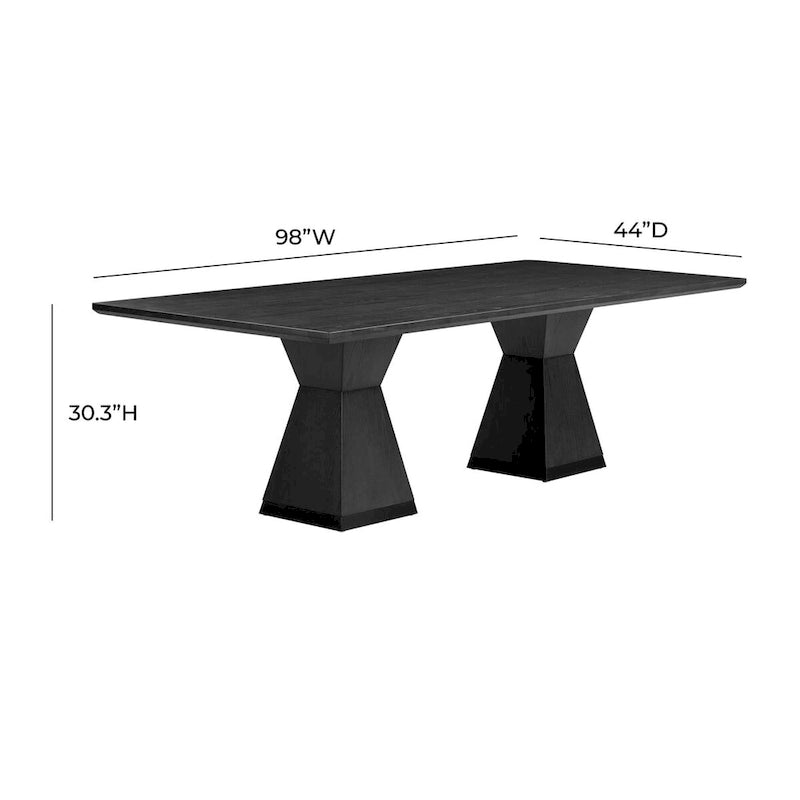 Modern Rectangular Dining Table - Natural or Black