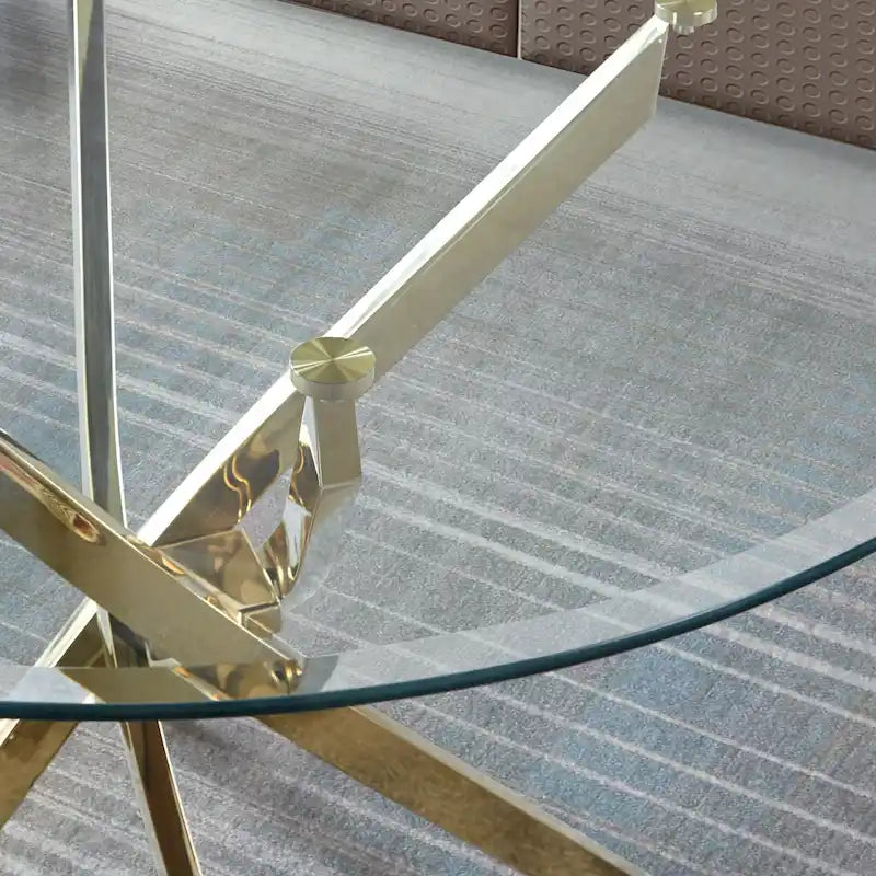 Artisan Contemporary Round Clear Dining Tempered Glass Table