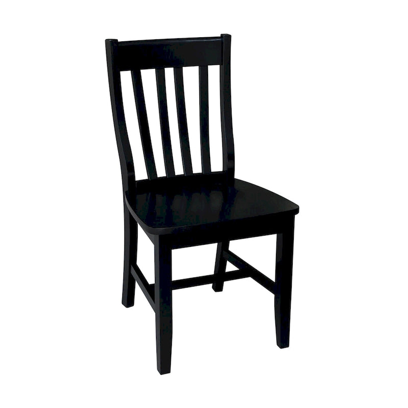 30" Round Pedestal Dining Table Set with 2 Chairs - Distressed Oak/Black