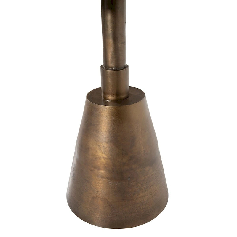 34-inch Round Aluminum Oil Brass Finished Pedestal Bistro Table